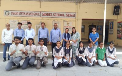 मॉडल स्कूल मे हस्तलिपि एवं पोस्टर प्रतियोगिता का आयोजन